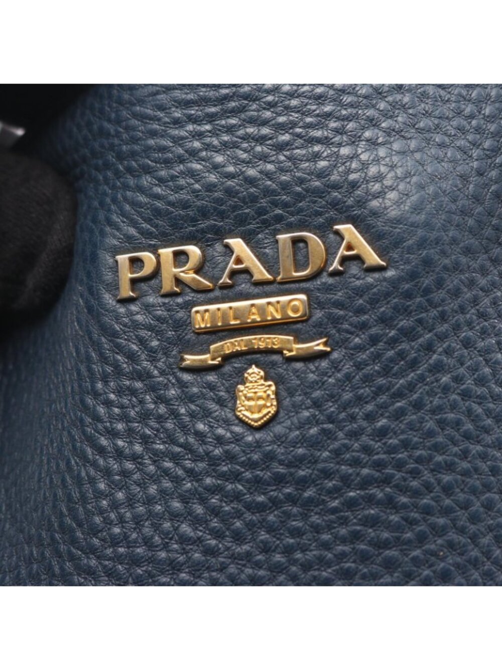 Prada Tote Side Zip Navy Leather - Picture 9 of 10